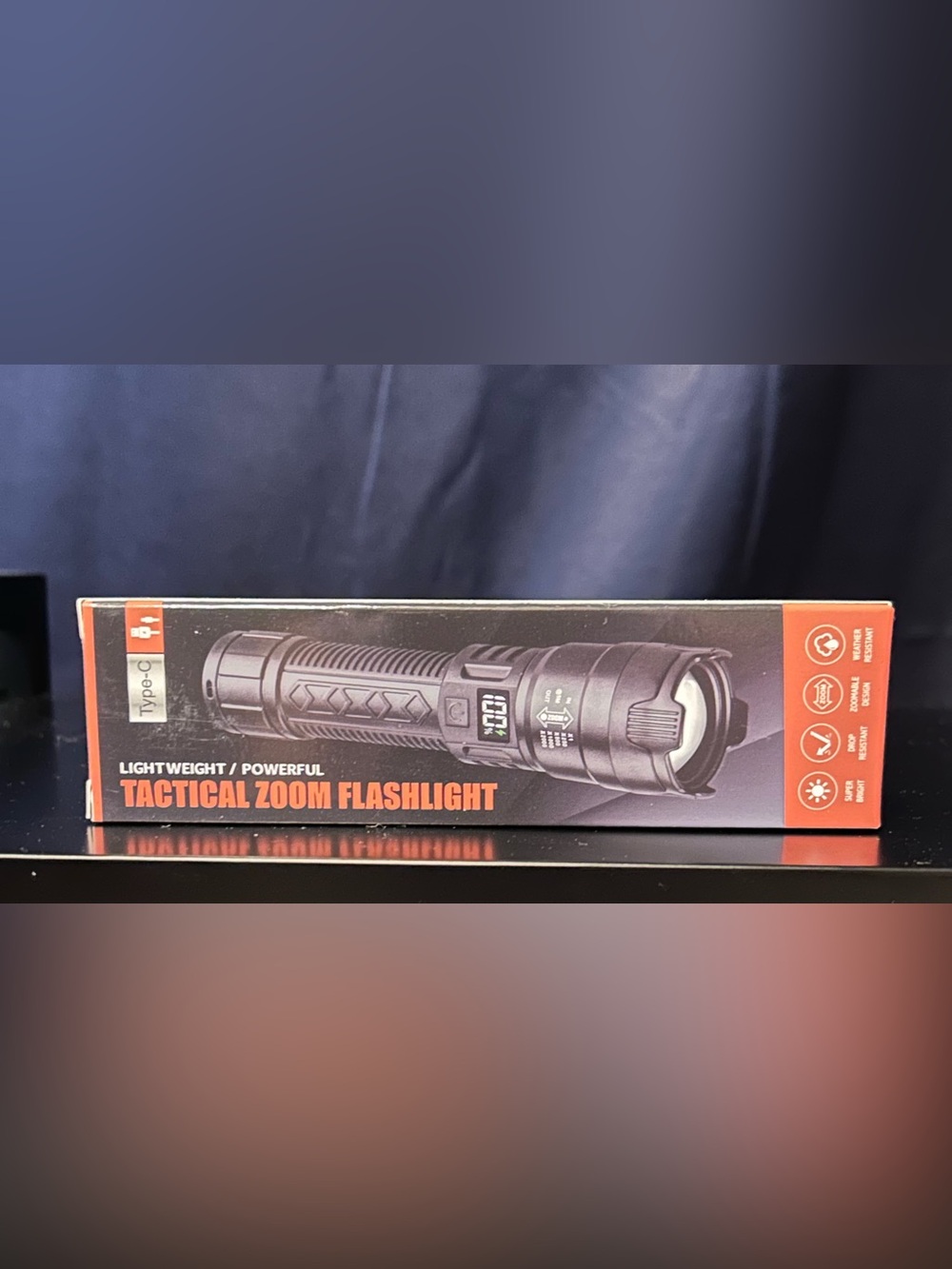 New Tactical Zoom Flashlight LED - Black